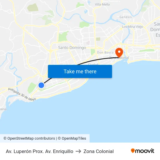 Av. Luperón Prox. Av. Enriquillo to Zona Colonial map
