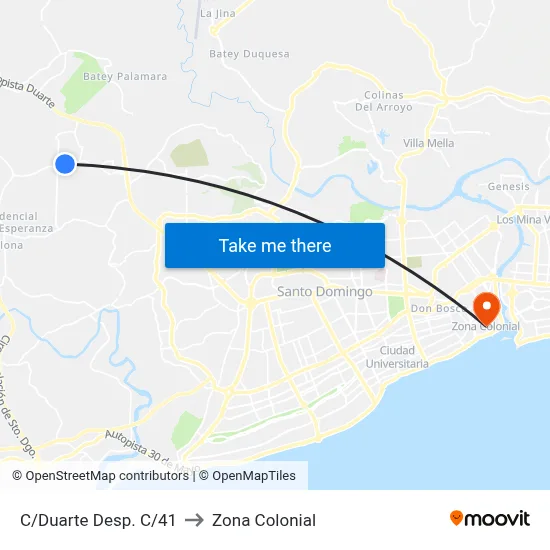 C/Duarte Desp. C/41 to Zona Colonial map