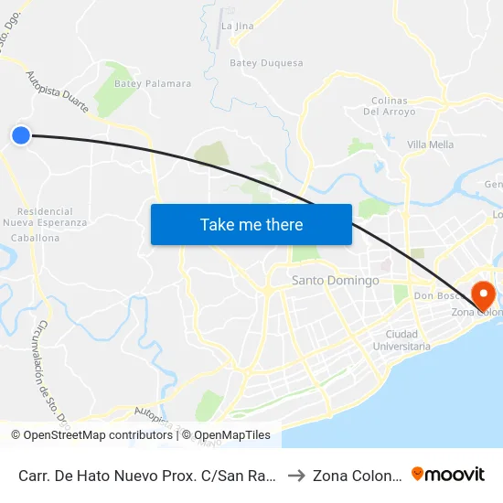 Carr. De Hato Nuevo Prox. C/San Rafael to Zona Colonial map