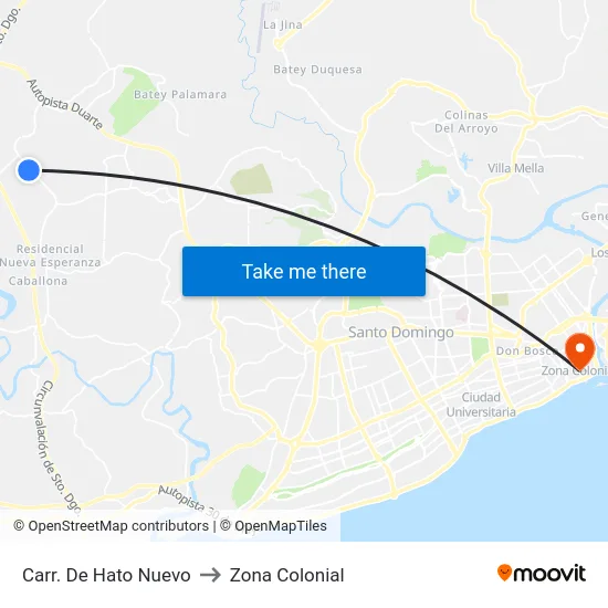 Carr. De Hato Nuevo to Zona Colonial map