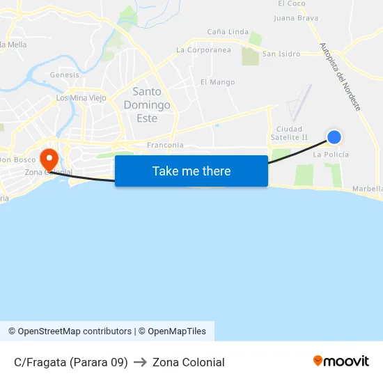 C/Fragata (Parara 09) to Zona Colonial map