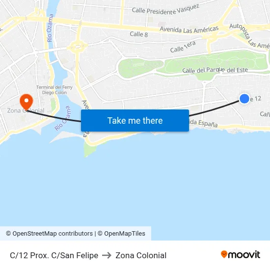 C/12 Prox. C/San Felipe to Zona Colonial map