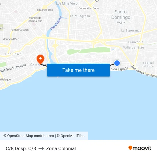 C/8 Desp. C/3 to Zona Colonial map