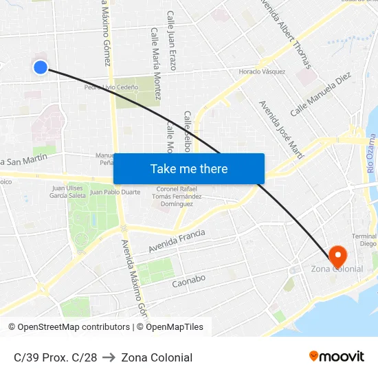 C/39 Prox. C/28 to Zona Colonial map