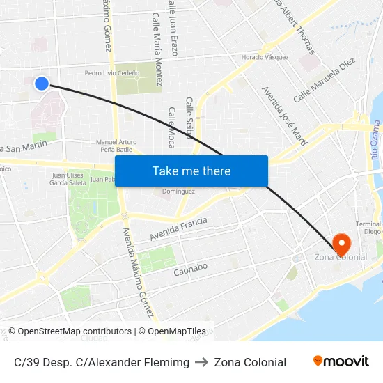 C/39 Desp. C/Alexander Flemimg to Zona Colonial map