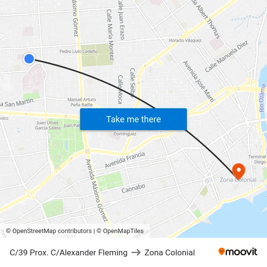 C/39 Prox. C/Alexander Fleming to Zona Colonial map