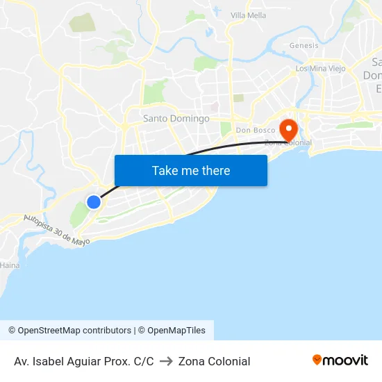 Av. Isabel Aguiar Prox. C/C to Zona Colonial map