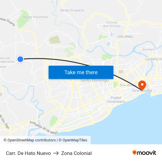 Carr. De Hato Nuevo to Zona Colonial map