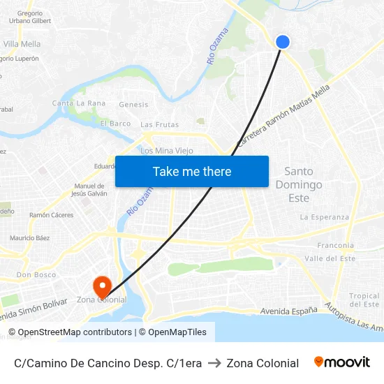 C/Camino De Cancino Desp. C/1era to Zona Colonial map