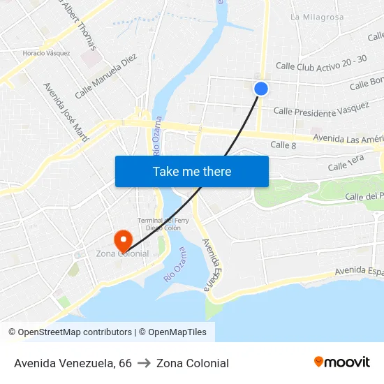 Avenida Venezuela, 66 to Zona Colonial map