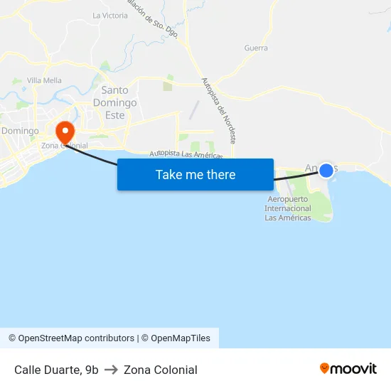 Calle Duarte, 9b to Zona Colonial map