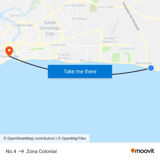 No.4 to Zona Colonial map