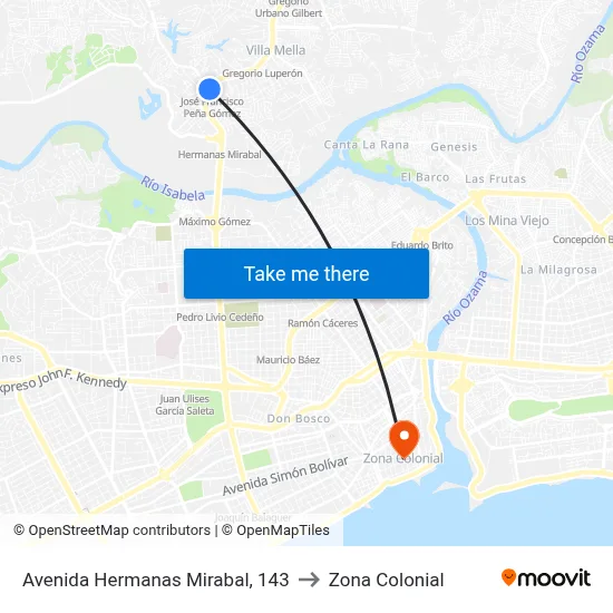 Avenida Hermanas Mirabal, 143 to Zona Colonial map