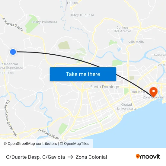 C/Duarte Desp. C/Gaviota to Zona Colonial map