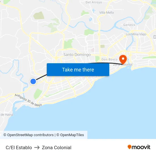 C/El Establo to Zona Colonial map