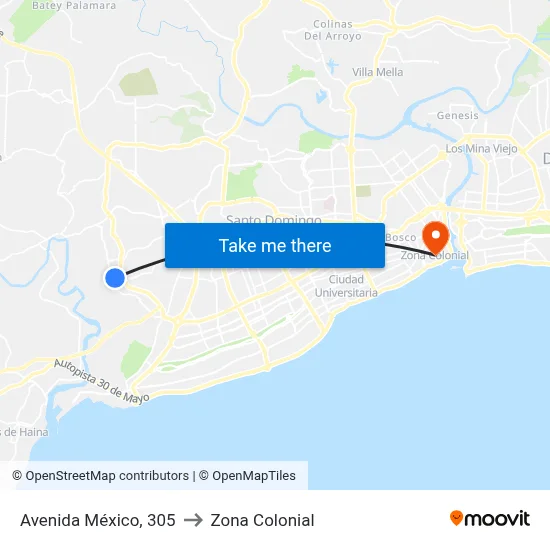 Avenida México, 305 to Zona Colonial map