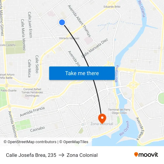 Calle Josefa Brea, 235 to Zona Colonial map