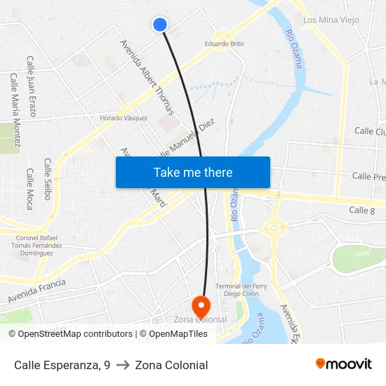 Calle Esperanza, 9 to Zona Colonial map