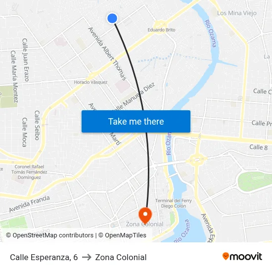 Calle Esperanza, 6 to Zona Colonial map