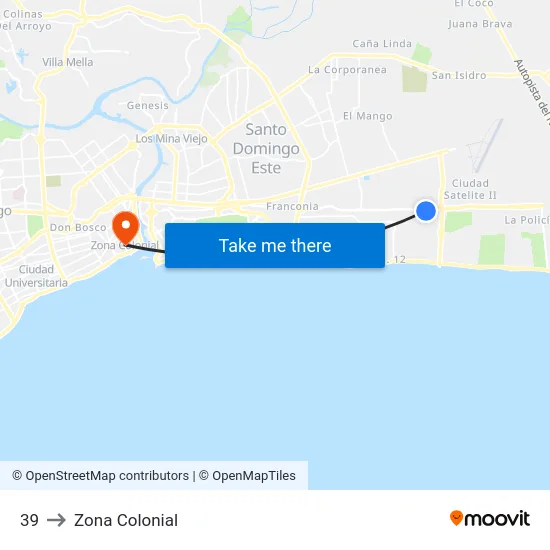 39 to Zona Colonial map