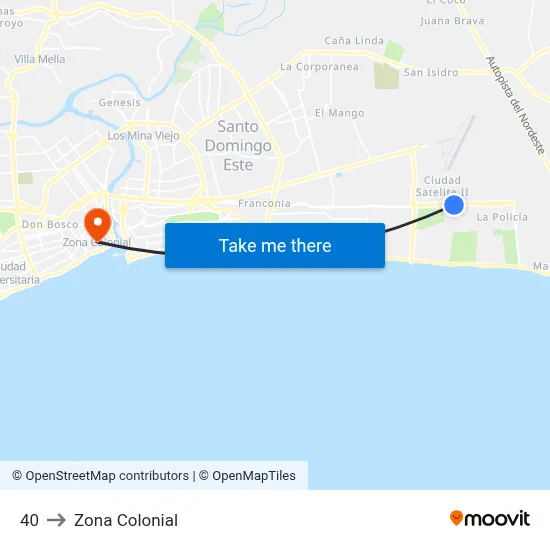 40 to Zona Colonial map