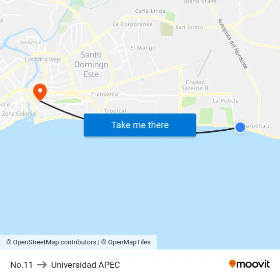 No.11 to Universidad APEC map