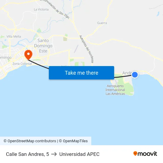 Calle San Andres, 5 to Universidad APEC map