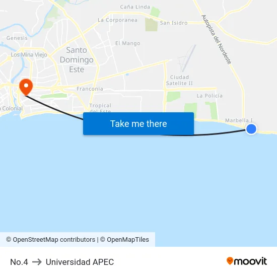 No.4 to Universidad APEC map