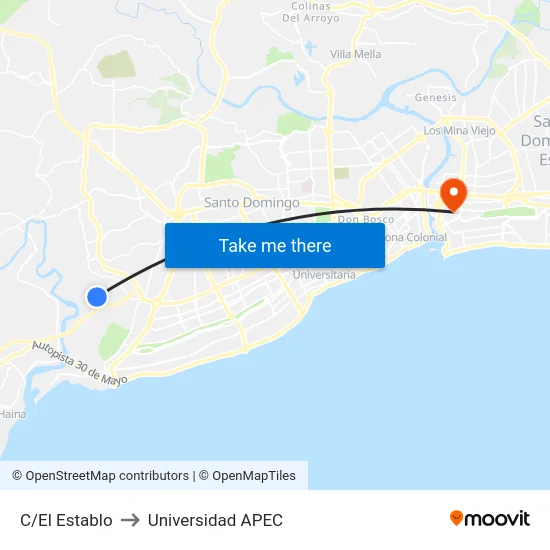 C/El Establo to Universidad APEC map