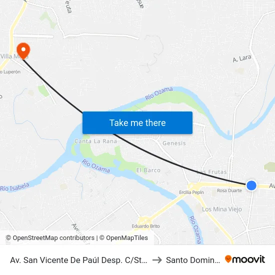 Av. San Vicente De Paúl Desp. C/Sta. Luisa De Marillac to Santo Domingo Norte map