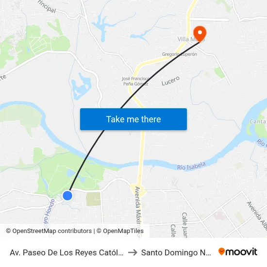 Av. Paseo De Los Reyes Católicos to Santo Domingo Norte map