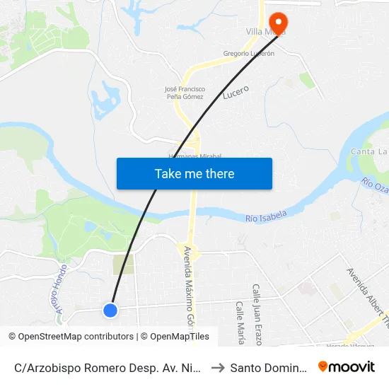 C/Arzobispo Romero Desp. Av. Nicolás De Ovando to Santo Domingo Norte map