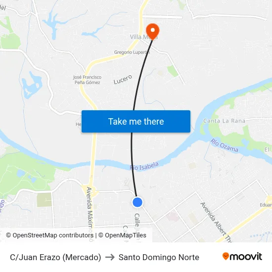 C/Juan Erazo (Mercado) to Santo Domingo Norte map