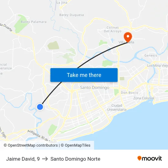 Jaime David, 9 to Santo Domingo Norte map