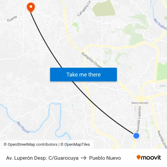 Av. Luperón Desp. C/Guarocuya to Pueblo Nuevo map