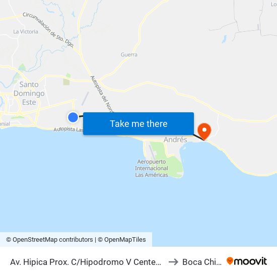Av. Hipica Prox. C/Hipodromo V Centenario to Boca Chica map
