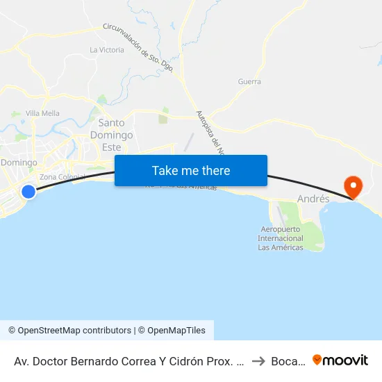 Av. Doctor Bernardo Correa Y Cidrón Prox. C/Lic. Rafael Augusto Sanchez to Boca Chica map
