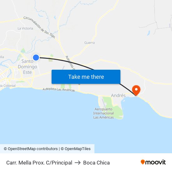 Carr. Mella Prox. C/Principal to Boca Chica map