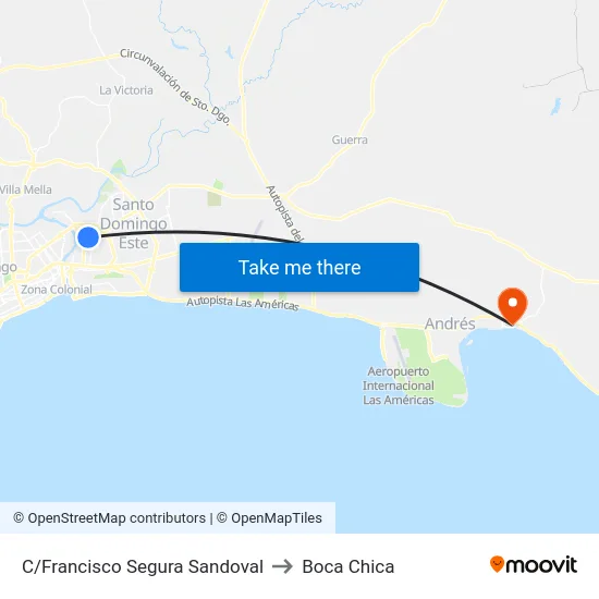 C/Francisco Segura Sandoval to Boca Chica map