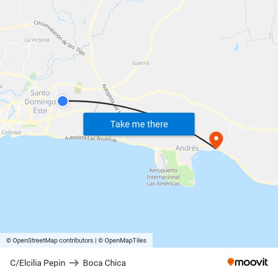 C/Elcilia Pepin to Boca Chica map