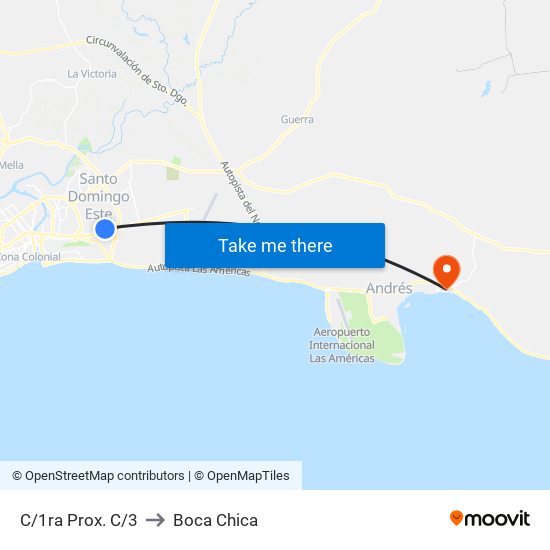 C/1ra Prox. C/3 to Boca Chica map