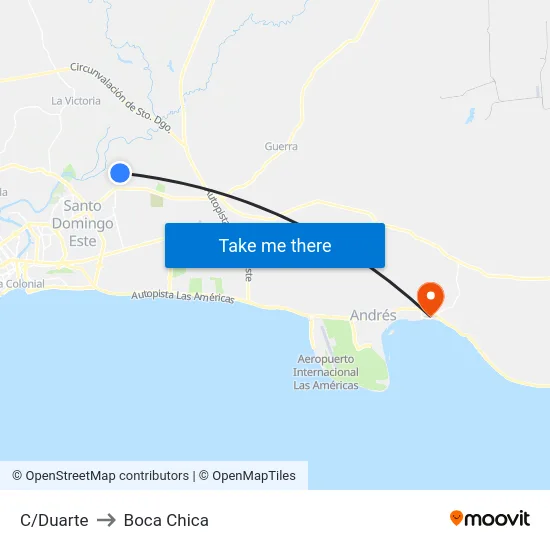 C/Duarte to Boca Chica map