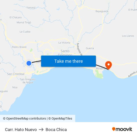 Carr. Hato Nuevo to Boca Chica map