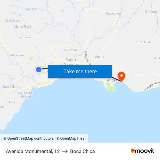 Avenida Monumental, 12 to Boca Chica map