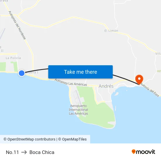 No.11 to Boca Chica map
