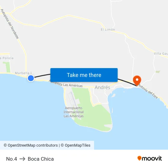 No.4 to Boca Chica map