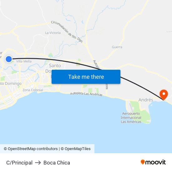 C/Principal to Boca Chica map