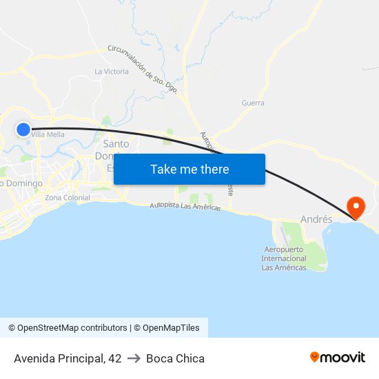 Avenida Principal, 42 to Boca Chica map