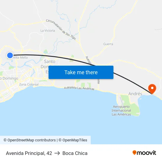 Avenida Principal, 42 to Boca Chica map