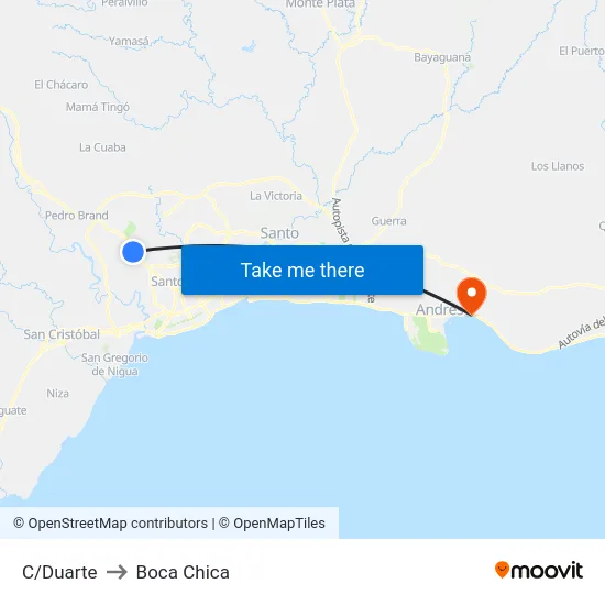 C/Duarte to Boca Chica map